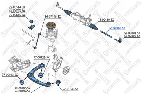 фото Stellox 55-00386-SX Тяга рулевая Peugeot 308 all 07> | перед | Stellox 55-00386-SX Тяга рулевая Peugeot 308 all 07> | перед |