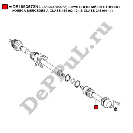 фото DePPuL DE1693572NL Шрус внешний СО стороны колеса mercedes a-class 16 DePPuL DE1693572NL Шрус внешний СО стороны колеса mercedes a-class 16