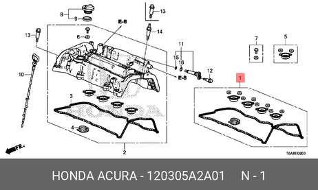 фото Honda 12030-5A2-A01 Прокладка головки блока цилиндров Honda 12030-5A2-A01 Прокладка головки блока цилиндров