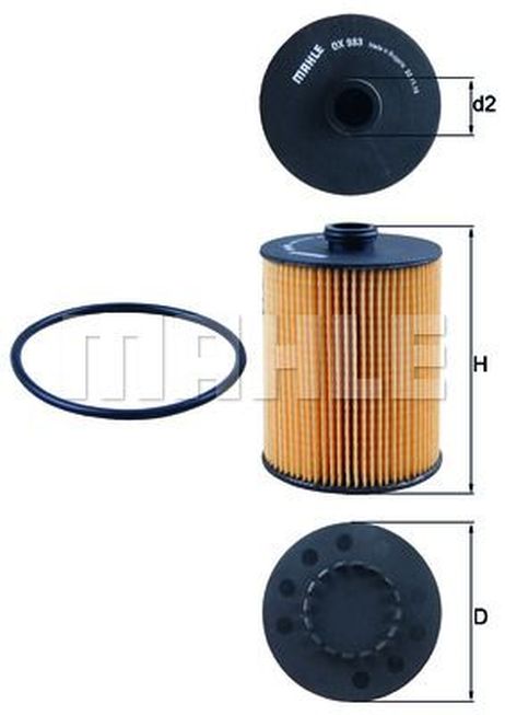 Knecht OX 983D Фильтр масляный (вставка)