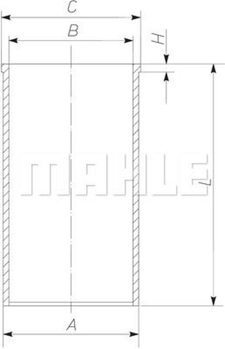 Mahle 227 WT 39 00 Гильза цилиндра ДВС d0824/0826 d0836lf01...05/41/44/loh01...03/40/41 HCV