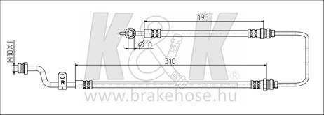 фото K&K FT0734 Шланг тормозной передн прав kia: Cerato (ld) 1.5 c K&K FT0734 Шланг тормозной передн прав kia: Cerato (ld) 1.5 c