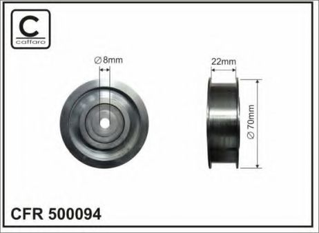 фото Caffaro 500 094 Промежуточный ролик поликлинового ремня Caffaro 500 094 Промежуточный ролик поликлинового ремня
