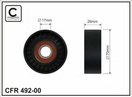 фото Caffaro 492-00 Промежуточный ролик поликлинового ремня Caffaro 492-00 Промежуточный ролик поликлинового ремня