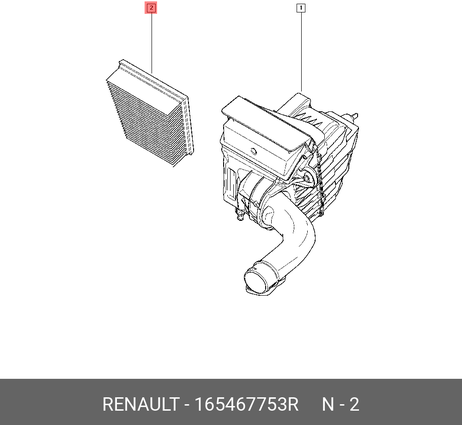 фото Renault 165467753R Фильтр воздушный Renault 165467753R Фильтр воздушный