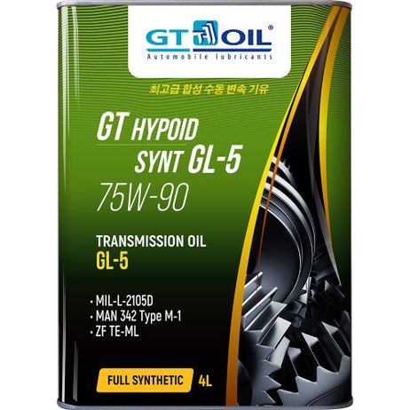 фото Gt oil 8809059407875 Трансмиссионное масло GT Hypoid Synt SAE 75w-90 gl-5 (4л) 8809059407875 Gt oil 8809059407875 Трансмиссионное масло GT Hypoid Synt SAE 75w-90 gl-5 (4л) 8809059407875