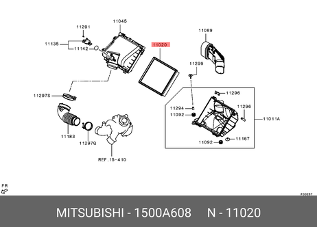 фото Mitsubishi 1500A608 Фильтр воздушный Mitsubishi 1500A608 Фильтр воздушный