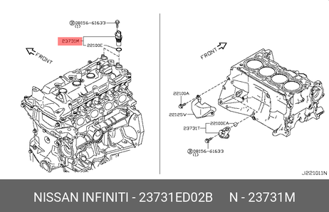 фото Nissan 23731-ED02B Датчик положения коленвала Nissan 23731-ED02B Датчик положения коленвала