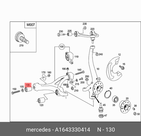 фото Mercedes 1643330414 Mb164 333 04 14_с/б переднего нижнего рычага передний! MB GL x164/ml w164/r w251 05 | перед лев | Mercedes 1643330414 Mb164 333 04 14_с/б переднего нижнего рычага передний! MB GL x164/ml w164/r w251 05 | перед лев |
