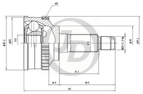 фото JD JCT0169A Шрус внешний АВS JD JCT0169A Шрус внешний АВS