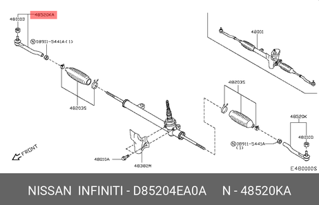 фото Nissan D8520-4EA0A Рулевой наконечник | прав | Nissan D8520-4EA0A Рулевой наконечник | прав |