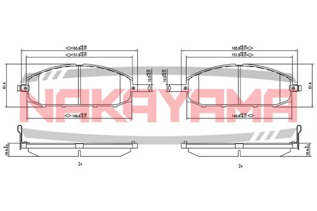 фото Nakayama HP8398NY Колодки тормозные дисковые передние nissan patrol GR II 97- Nakayama HP8398NY Колодки тормозные дисковые передние nissan patrol GR II 97-
