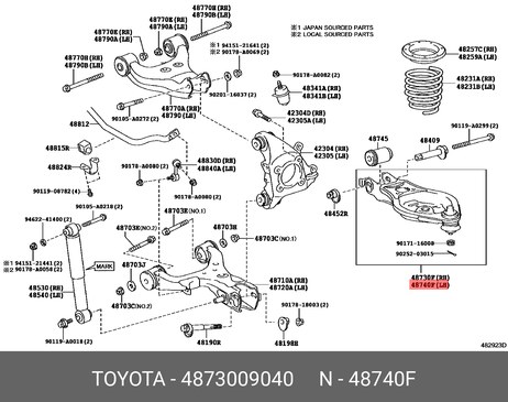 фото Toyota 48730-09040 Опора шаровая Toyota 48730-09040 Опора шаровая