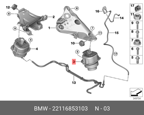 фото BMW 22116853103 Резиновая подушка л BMW 22116853103 Резиновая подушка л