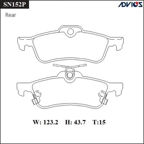 фото ADVICS SN152P Дисковые тормозные колодки ADVICS SN152P Дисковые тормозные колодки