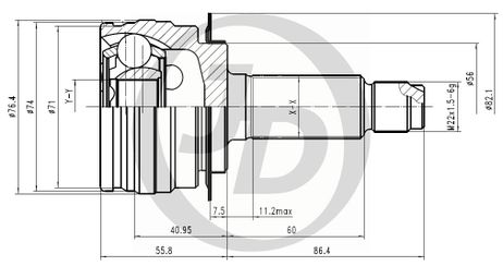 фото JD JCT0201 Шрус внешний JD JCT0201 Шрус внешний