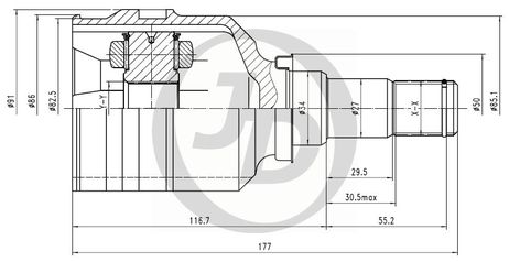 фото JD JCN0211 Шрус внутренний JD JCN0211 Шрус внутренний