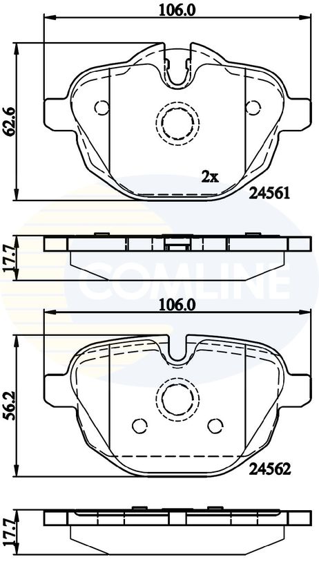 фото Comline CBP06092 Комплект тормозных колодок, дисковый тормоз | зад | Comline CBP06092 Комплект тормозных колодок, дисковый тормоз | зад |