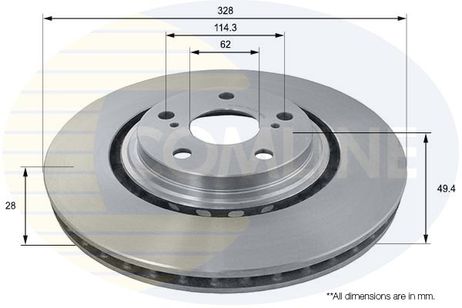 фото Comline ADC2515V Тормозной диск | перед | Comline ADC2515V Тормозной диск | перед |