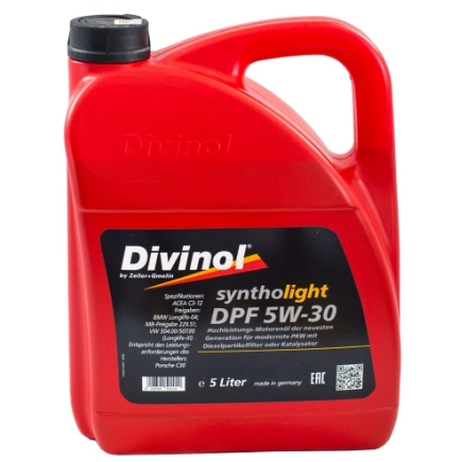 фото DIVINOL 49180-K007 Масло Syntholight DPF 5w-30 синт. 5л DIVINOL 49180-K007 Масло Syntholight DPF 5w-30 синт. 5л