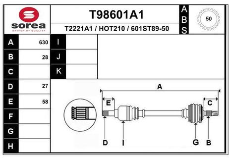 EAI T98601A1 Приводной вал