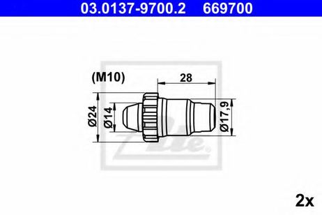 фото ATE 03.0137-9700.2 Комплектующие, стояночная тормозная система ATE 03.0137-9700.2 Комплектующие, стояночная тормозная система