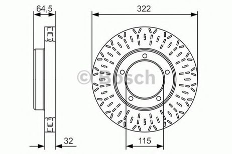 фото Bosch 0 986 479 A64 Тормозной диск | перед | Bosch 0 986 479 A64 Тормозной диск | перед |