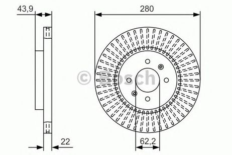 фото Bosch 0 986 479 B05 Диск тормозной | перед | Bosch 0 986 479 B05 Диск тормозной | перед |