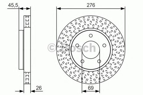 фото Bosch 0 986 479 U40 Диск тормозной | перед | Bosch 0 986 479 U40 Диск тормозной | перед |