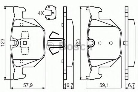 фото Bosch 0 986 494 540 Колодки тормозные дисковые | зад | Bosch 0 986 494 540 Колодки тормозные дисковые | зад |