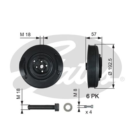 Gates TVD1033A Шкив ременной коленчатого вала