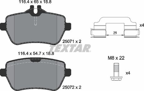 фото Textar 2507103 Колодки тормозные дисковые с противошумной пластиной Q+ | зад | Textar 2507103 Колодки тормозные дисковые с противошумной пластиной Q+ | зад |