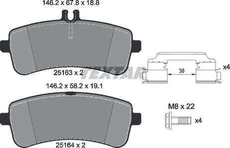 фото Textar 2516302 Колодки тормозные дисковые с противошумной пластиной Q+ | зад | Textar 2516302 Колодки тормозные дисковые с противошумной пластиной Q+ | зад |