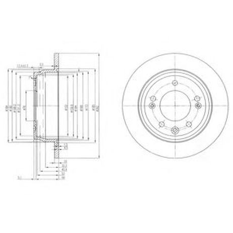 фото Delphi BG4082C Тормозной диск | зад | Delphi BG4082C Тормозной диск | зад |