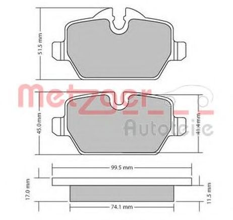 фото Metzger 1170052 Колодки тормозные дисковые | зад | Metzger 1170052 Колодки тормозные дисковые | зад |
