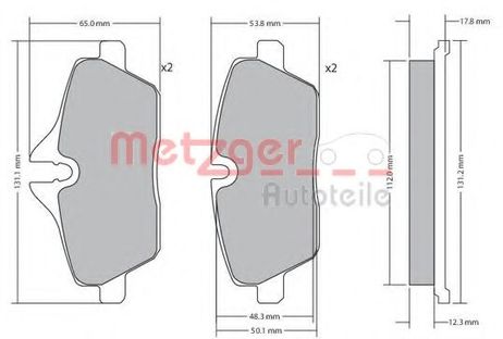 фото Metzger 1170055 Колодки тормозные дисковые | перед | Metzger 1170055 Колодки тормозные дисковые | перед |