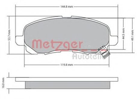 фото Metzger 1170133 Колодки тормозные дисковые | перед | Metzger 1170133 Колодки тормозные дисковые | перед |