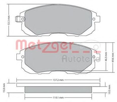 фото Metzger 1170208 Колодки тормозные дисковые | перед | Metzger 1170208 Колодки тормозные дисковые | перед |