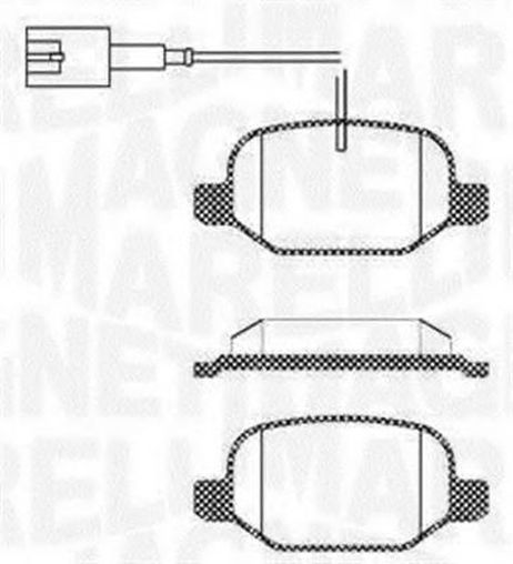 фото Magneti Marelli 363916060687 Комплект тормозных колодок, дисковый тормоз Magneti Marelli 363916060687 Комплект тормозных колодок, дисковый тормоз