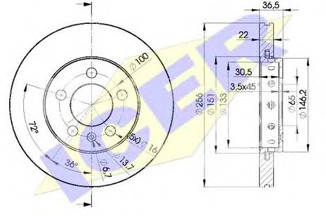 Icer 78BD5602-2 Тормозной диск | перед |