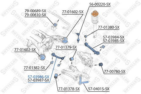 фото Stellox 57-03986-SX Рычаг зад. подв. верх. лев. BMW E70 07> Stellox 57-03986-SX Рычаг зад. подв. верх. лев. BMW E70 07>