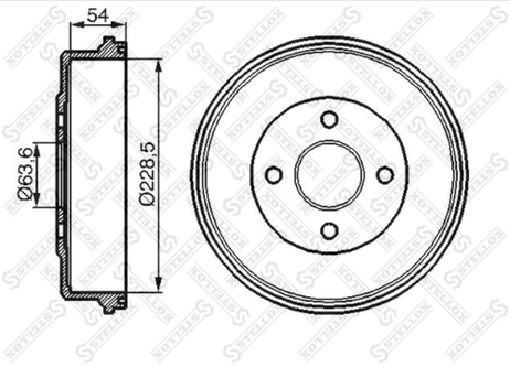 Stellox 6025-2528-SX Барабан торм. Ford Mondeo 1.6i-2.0i/1.8T | зад |
