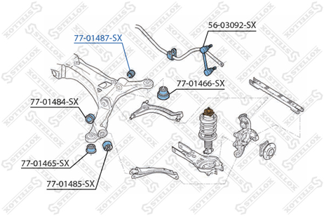 фото Stellox 77-01487-SX Сайлентблок зад. рычага Volvo | прав/лев | Stellox 77-01487-SX Сайлентблок зад. рычага Volvo | прав/лев |