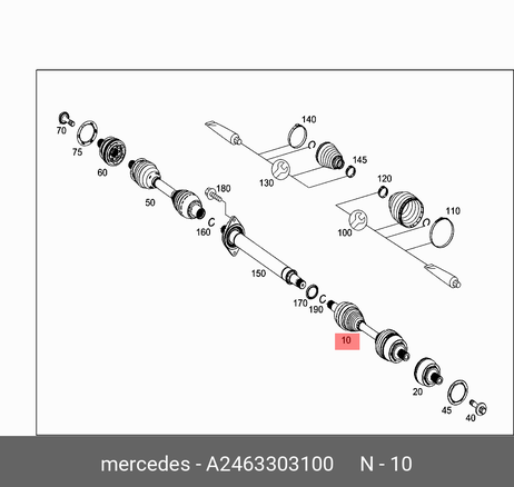 фото Mercedes A2463303100 Привод в сборе | перед прав/лев | Mercedes A2463303100 Привод в сборе | перед прав/лев |