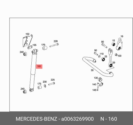 фото Mercedes A0063269900 Амортизатор | зад | Mercedes A0063269900 Амортизатор | зад |