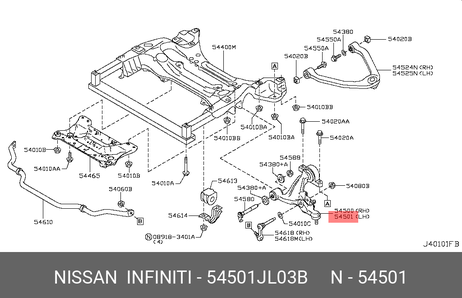 фото Nissan 54501-JL03B Рычаг подвески | перед лев | Nissan 54501-JL03B Рычаг подвески | перед лев |