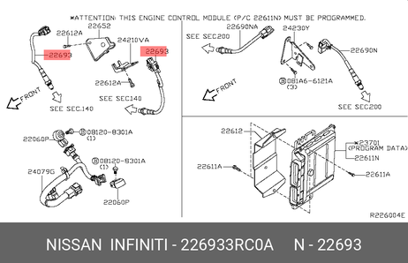 фото Nissan 22693-3RC0A Датчик Nissan 22693-3RC0A Датчик