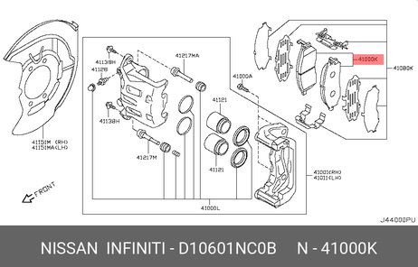 фото Nissan D1060-1NC0B Колодки тормозные дисковые | перед | Nissan D1060-1NC0B Колодки тормозные дисковые | перед |