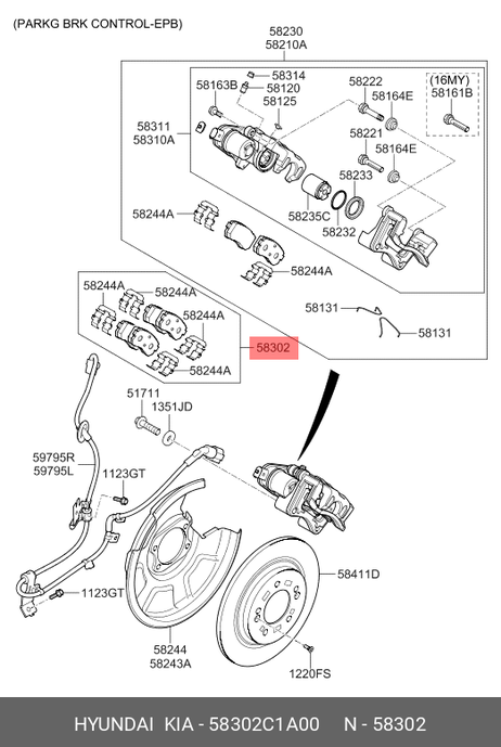 фото Hyundai/Kia 58302C1A00 Колодки тормозные дисковые | зад | Hyundai/Kia 58302C1A00 Колодки тормозные дисковые | зад |
