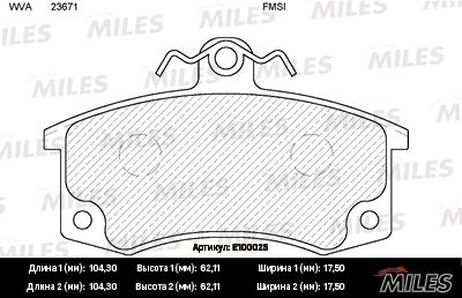 Miles E100025 Колодки тормозные ВАЗ 2110/2111/2112 передние с датчиком